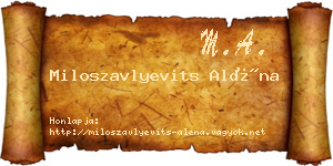 Miloszavlyevits Aléna névjegykártya